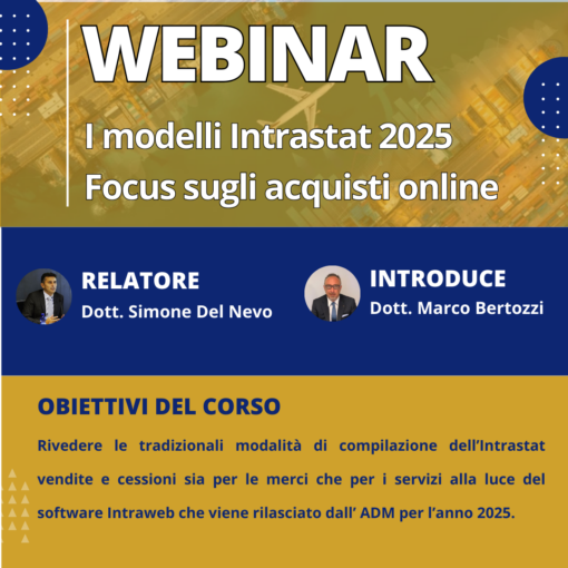 Webinar: I modelli Intrastat 2025 - Focus sugli acquisti online